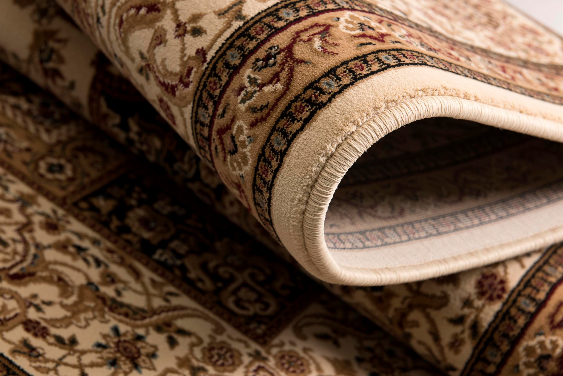 Hadi Persian Medallion Traditional Cream and Black Indoor Rug-10