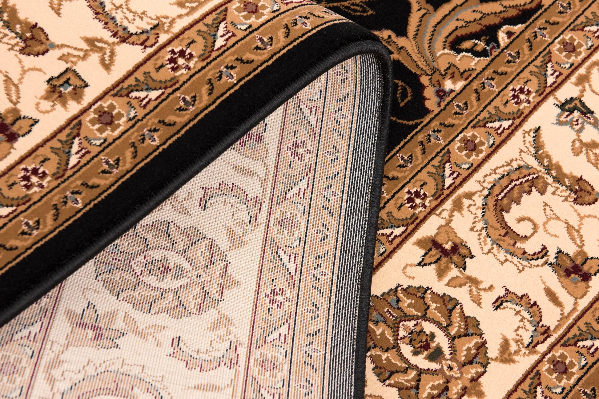 Fayez Persian Medallion Traditional Cream and Black Indoor Rug-11