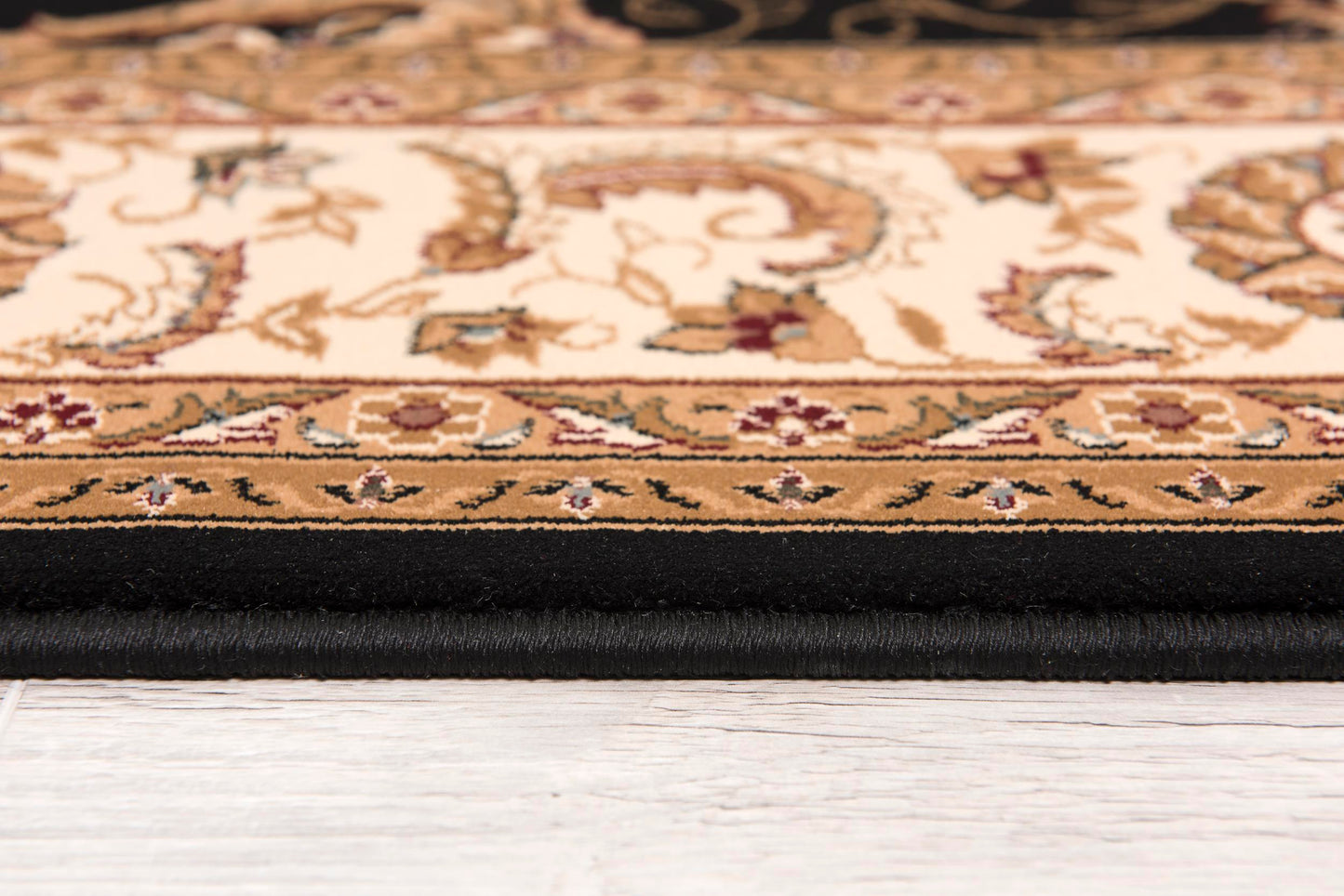 Fayez Persian Medallion Traditional Cream and Black Indoor Rug-12