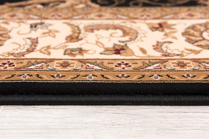 Fayez Persian Medallion Traditional Cream and Black Indoor Rug-12