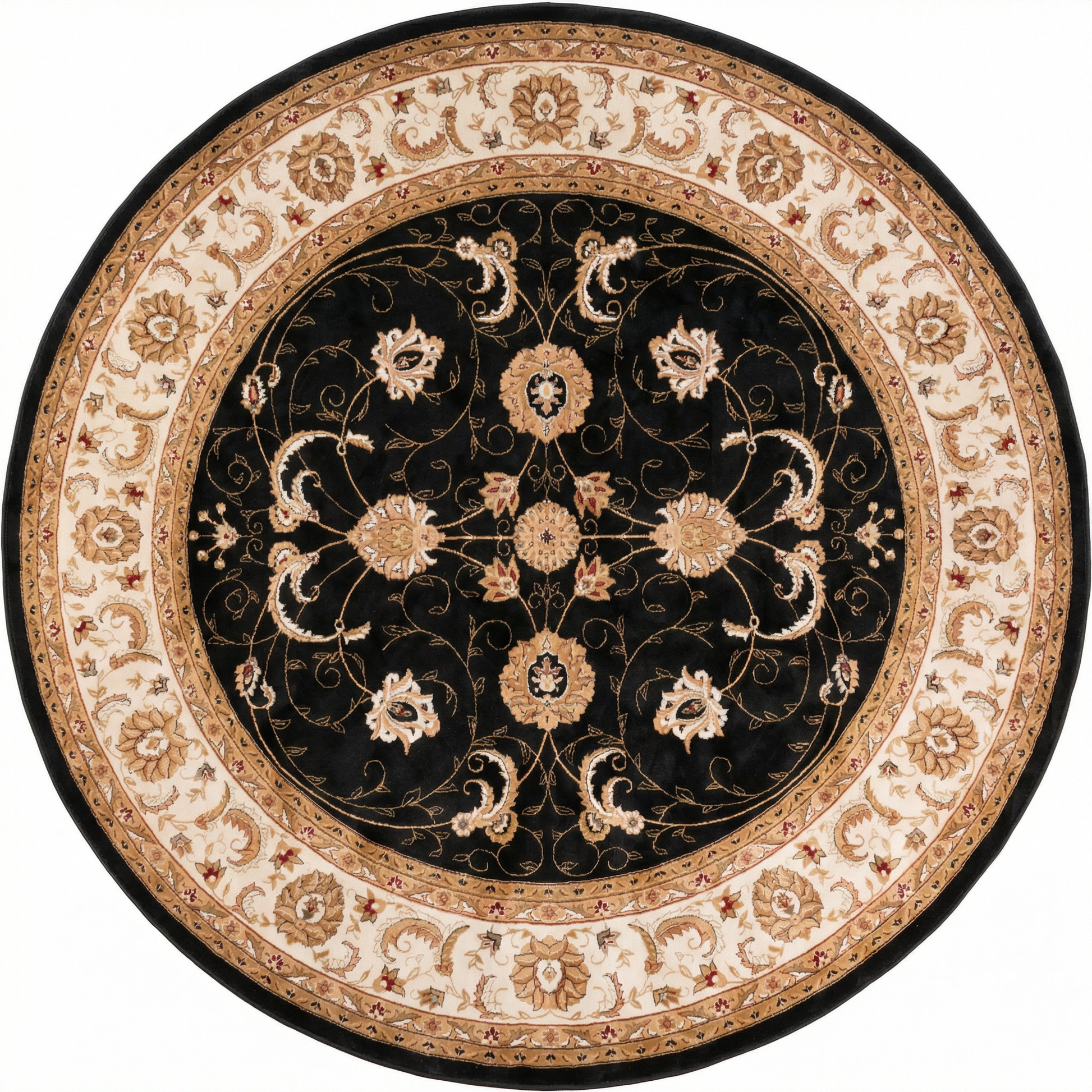 Fayez Persian Medallion Traditional Cream and Black Indoor Rug-24