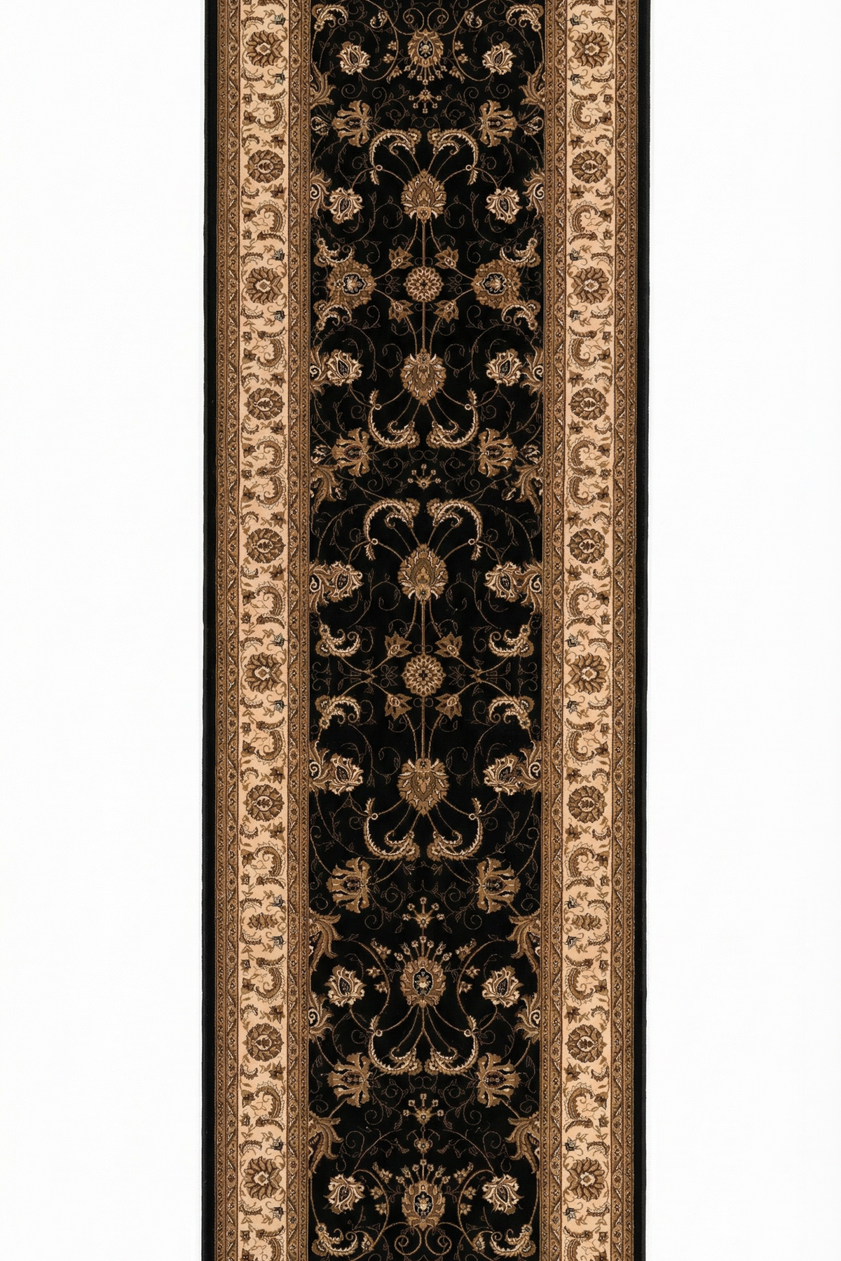 Fayez Persian Medallion Traditional Cream and Black Indoor Rug