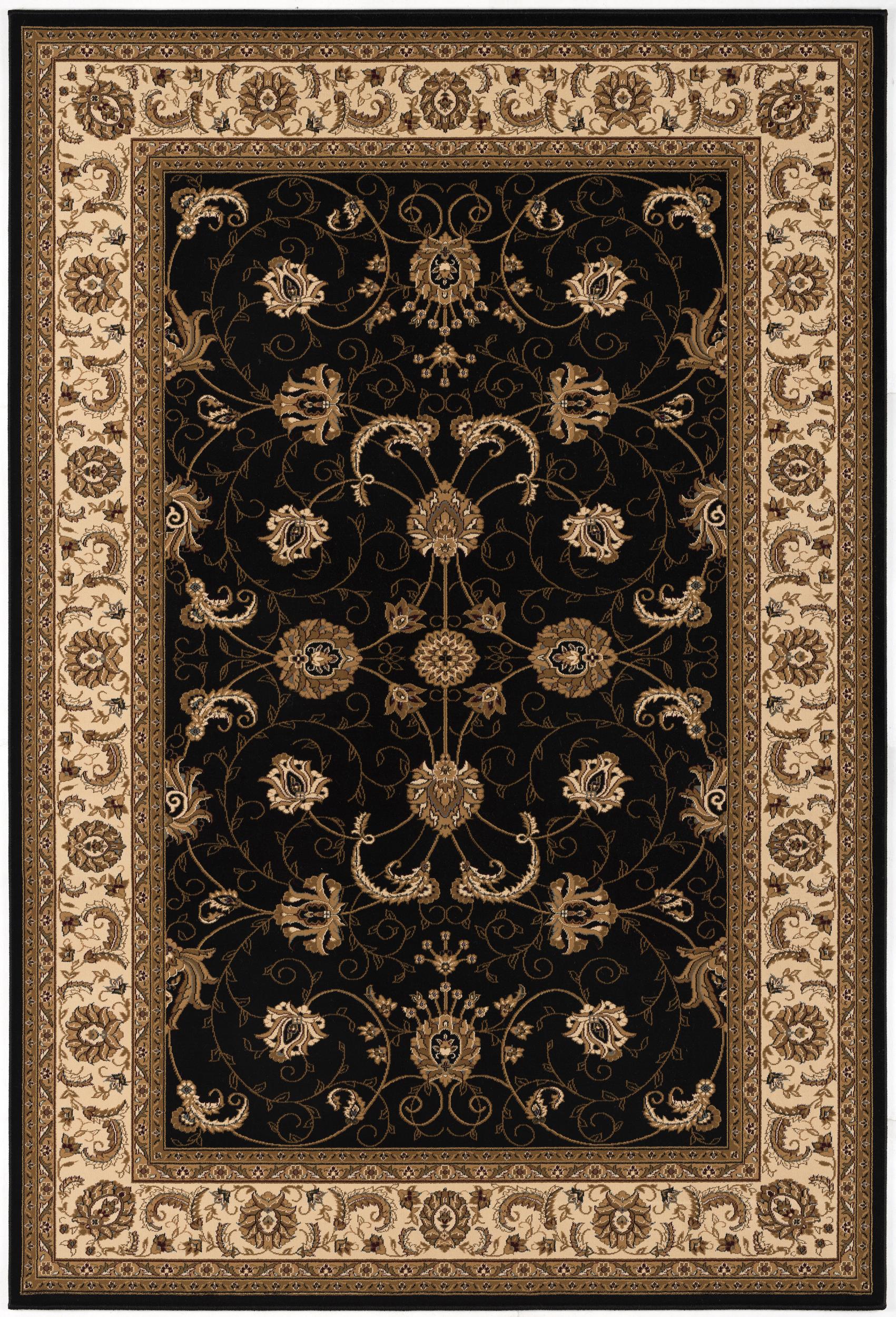 Fayez Persian Medallion Traditional Cream and Black Indoor Rug-3
