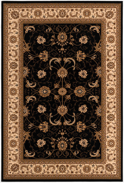 Fayez Persian Medallion Traditional Cream and Black Indoor Rug-3