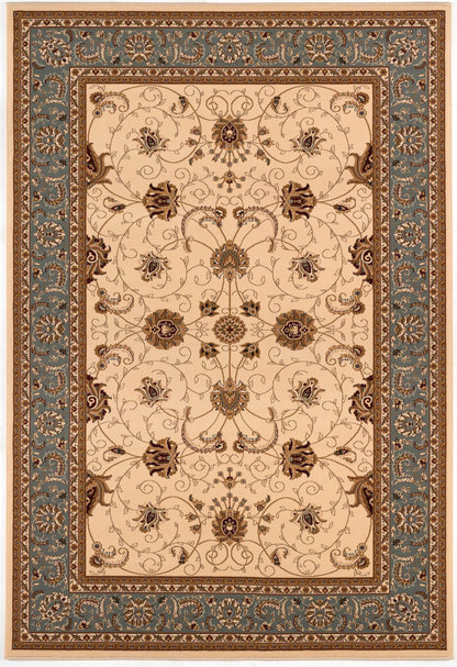 Fayez Persian Medallion Traditional Beige and Blue Indoor Rug-1