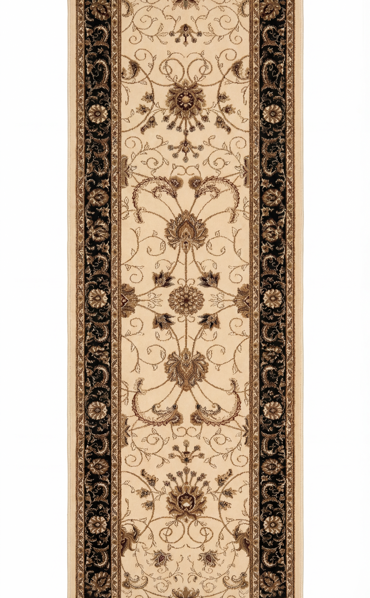 Fayez Persian Medallion Traditional Beige and Black Indoor Rug