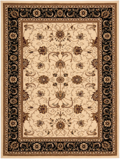 Fayez Persian Medallion Traditional Beige and Black Indoor Rug-3