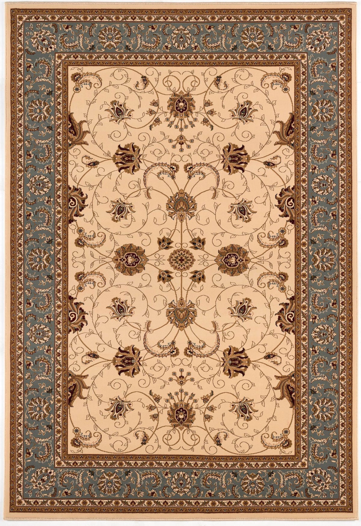 Fayez Persian Medallion Traditional Beige and Blue Indoor Rug