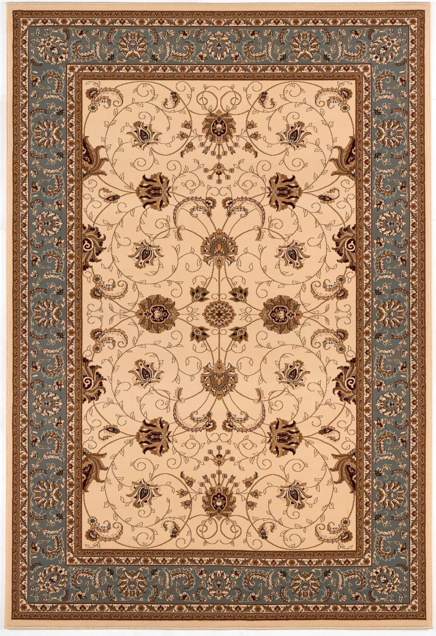 Fayez Persian Medallion Traditional Beige and Blue Indoor Rug-3