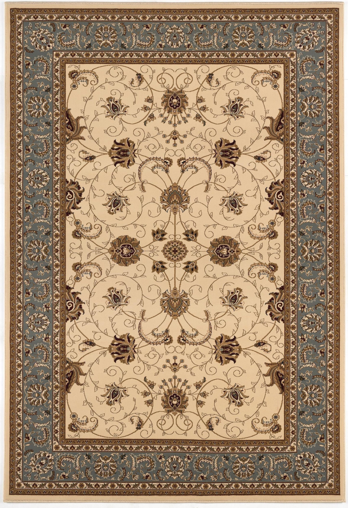 Fayez Persian Medallion Traditional Beige and Blue Indoor Rug