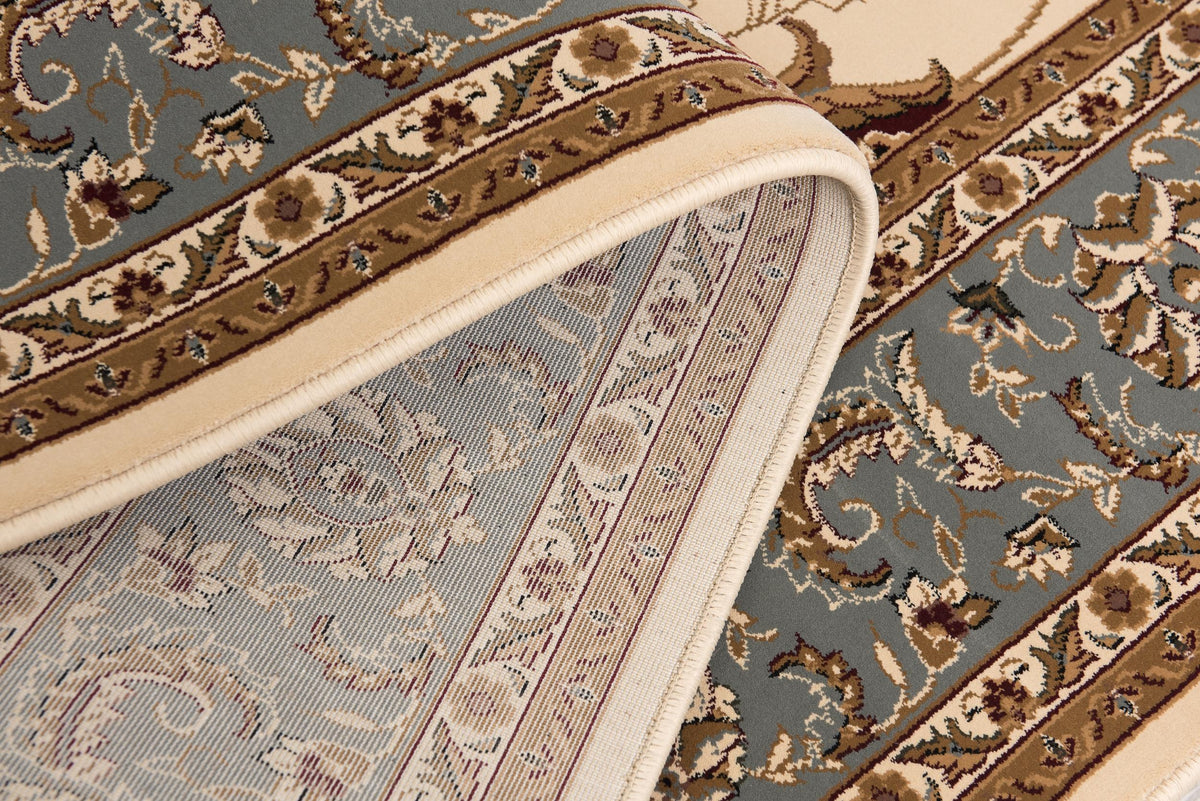 Fayez Persian Medallion Traditional Beige and Blue Indoor Rug