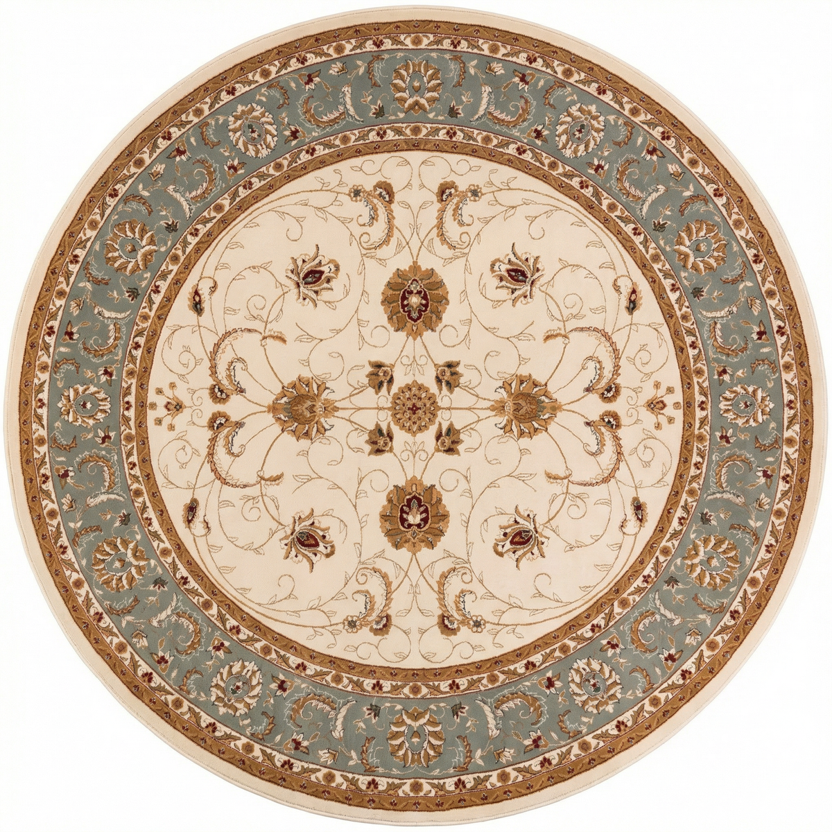 Fayez Persian Medallion Traditional Beige and Blue Indoor Rug