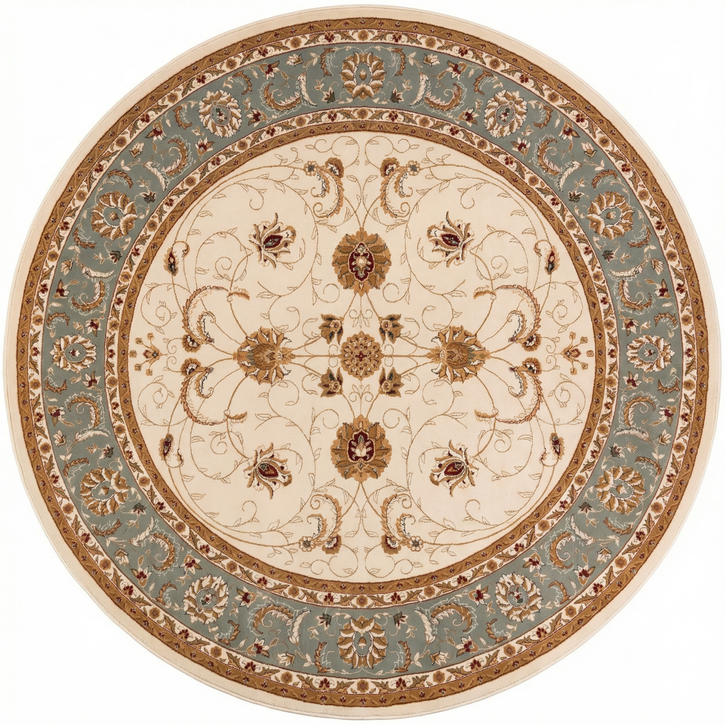 Fayez Persian Medallion Traditional Beige and Blue Indoor Rug-25