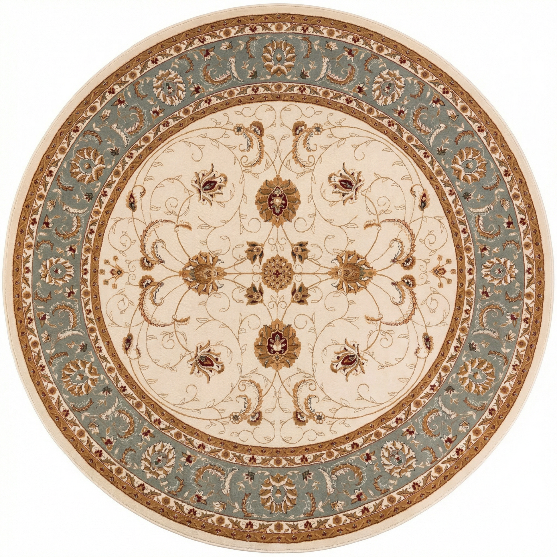 Fayez Persian Medallion Traditional Beige and Blue Indoor Rug-25