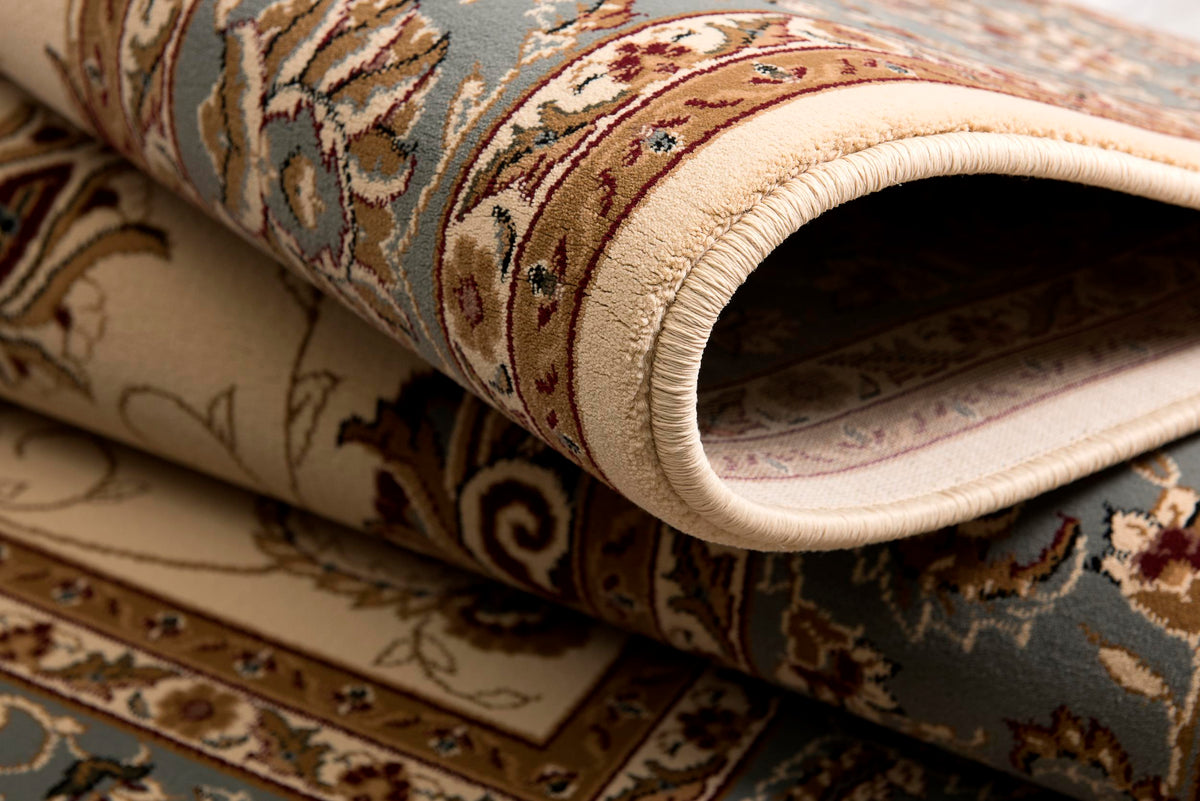 Fayez Persian Medallion Traditional Beige and Blue Indoor Rug