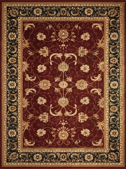 Fayez Persian Medallion Traditional Red and Black Indoor Rug-3