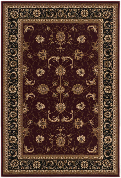 Fayez Persian Medallion Traditional Red and Black Indoor Rug