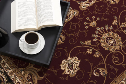 Fayez Persian Medallion Traditional Red and Black Indoor Rug