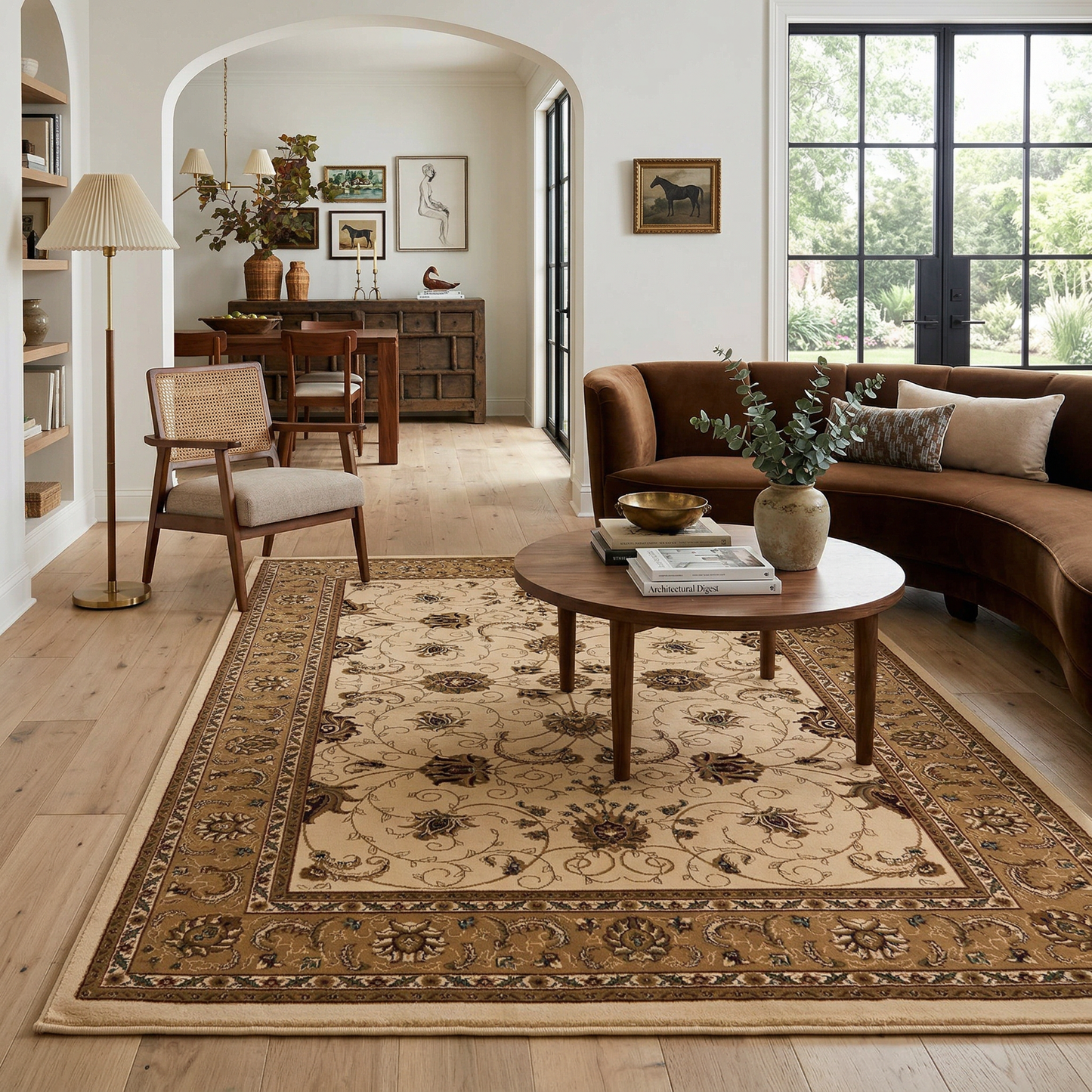 Fayez Persian Medallion Traditional Beige and Cream Indoor Rug-6