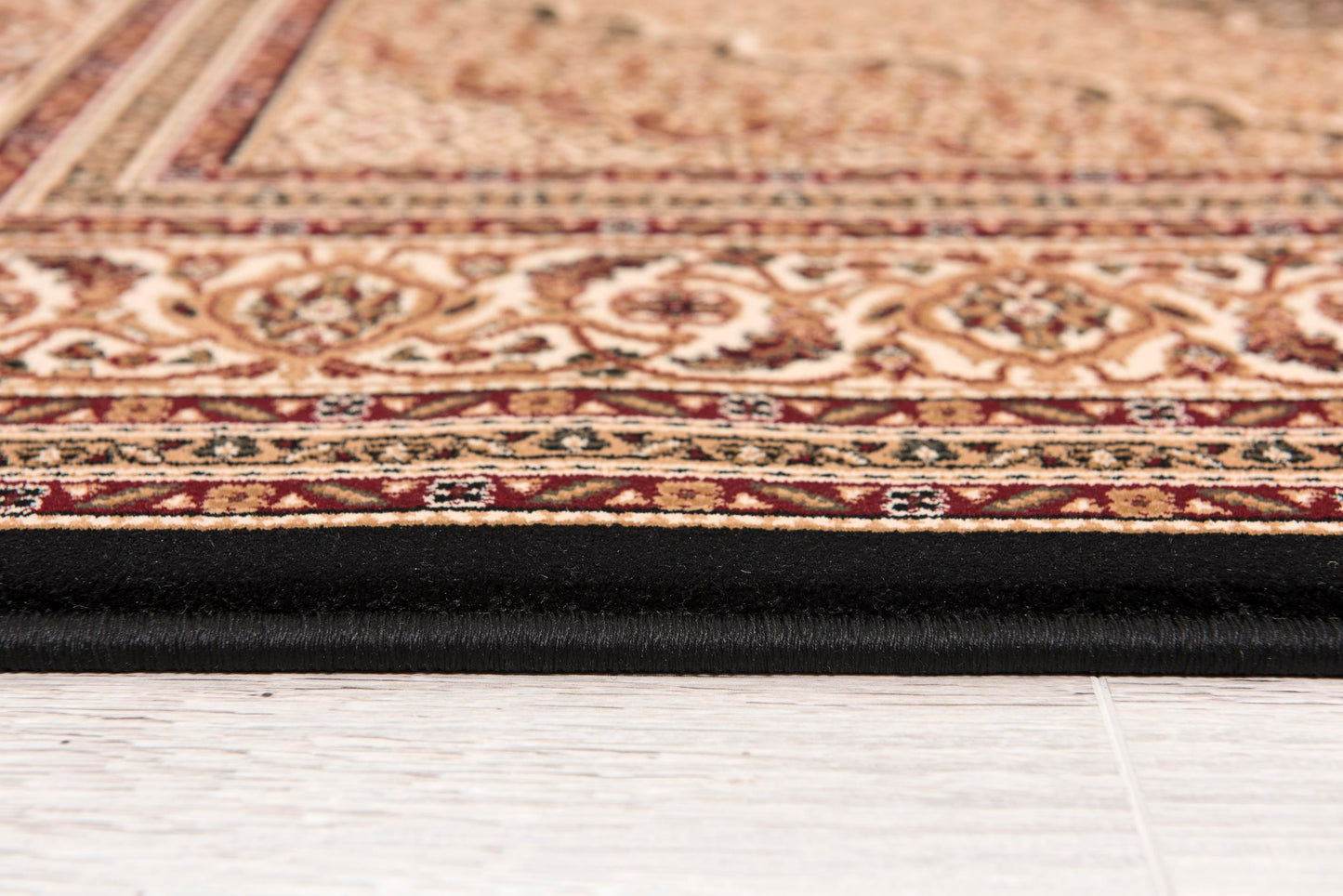 Faris Persian Medallion Traditional Black and Beige Indoor Rug-20