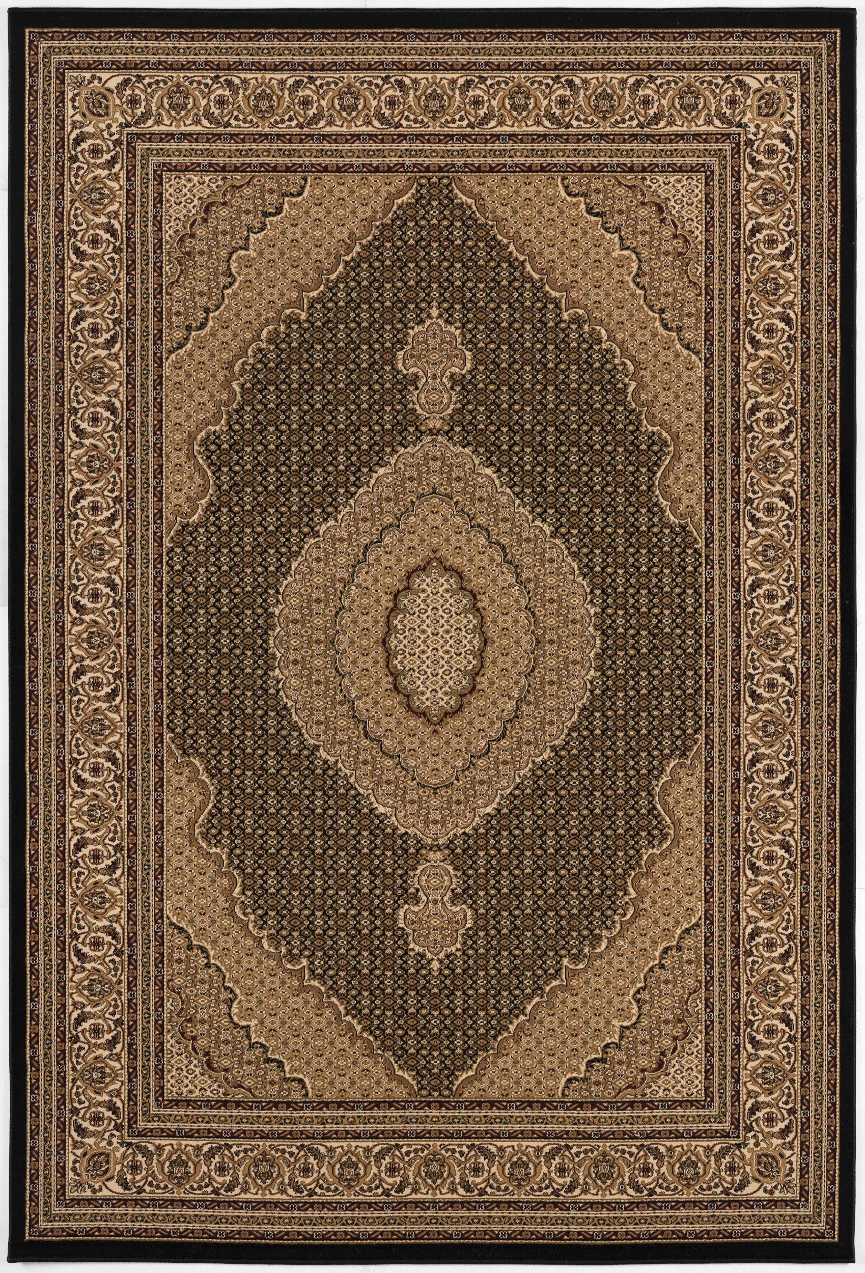 Faris Persian Medallion Traditional Black and Beige Indoor Rug-3