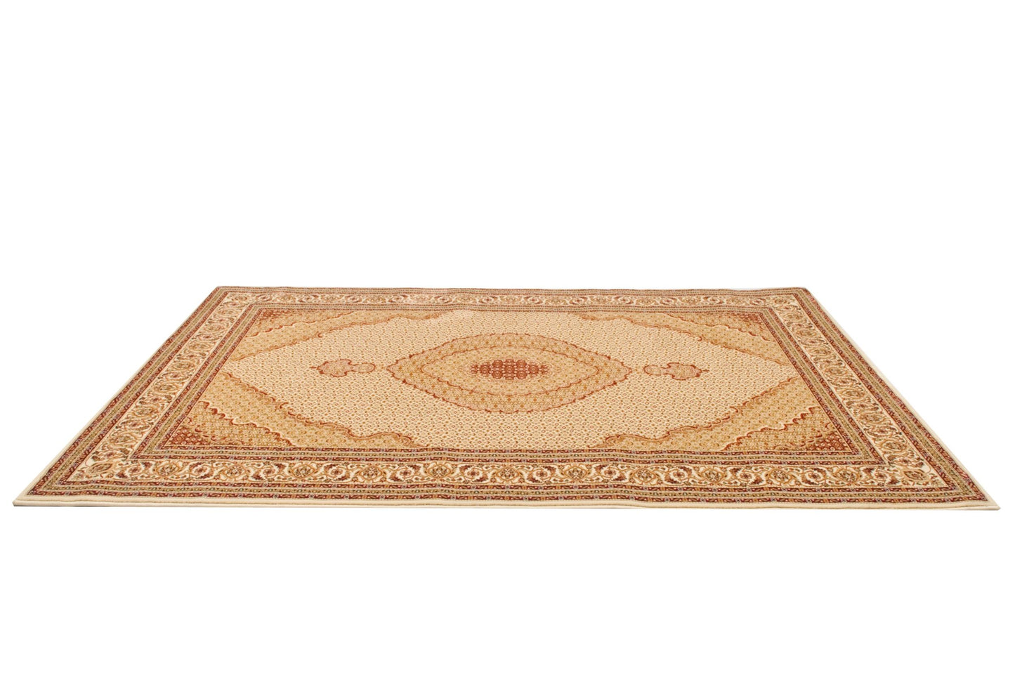 Tapis beige traditionnel marocain majestueux