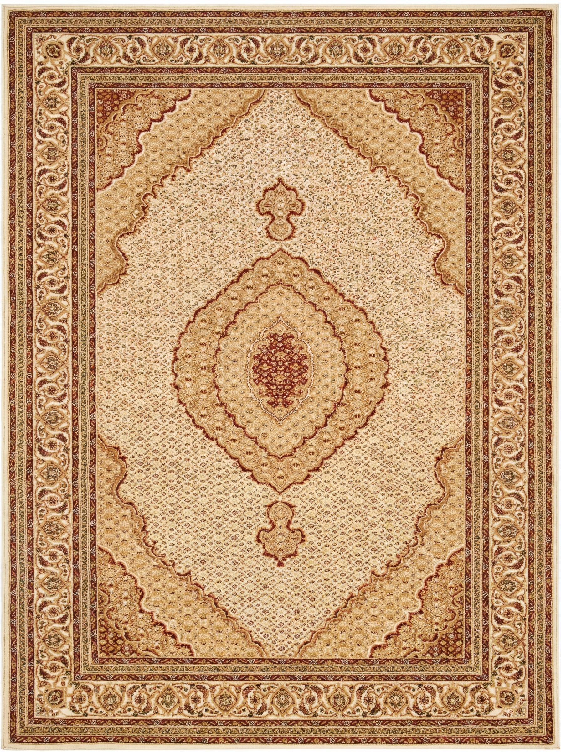 Faris Persian Medallion Traditional Beige and Cream Indoor Rug-16