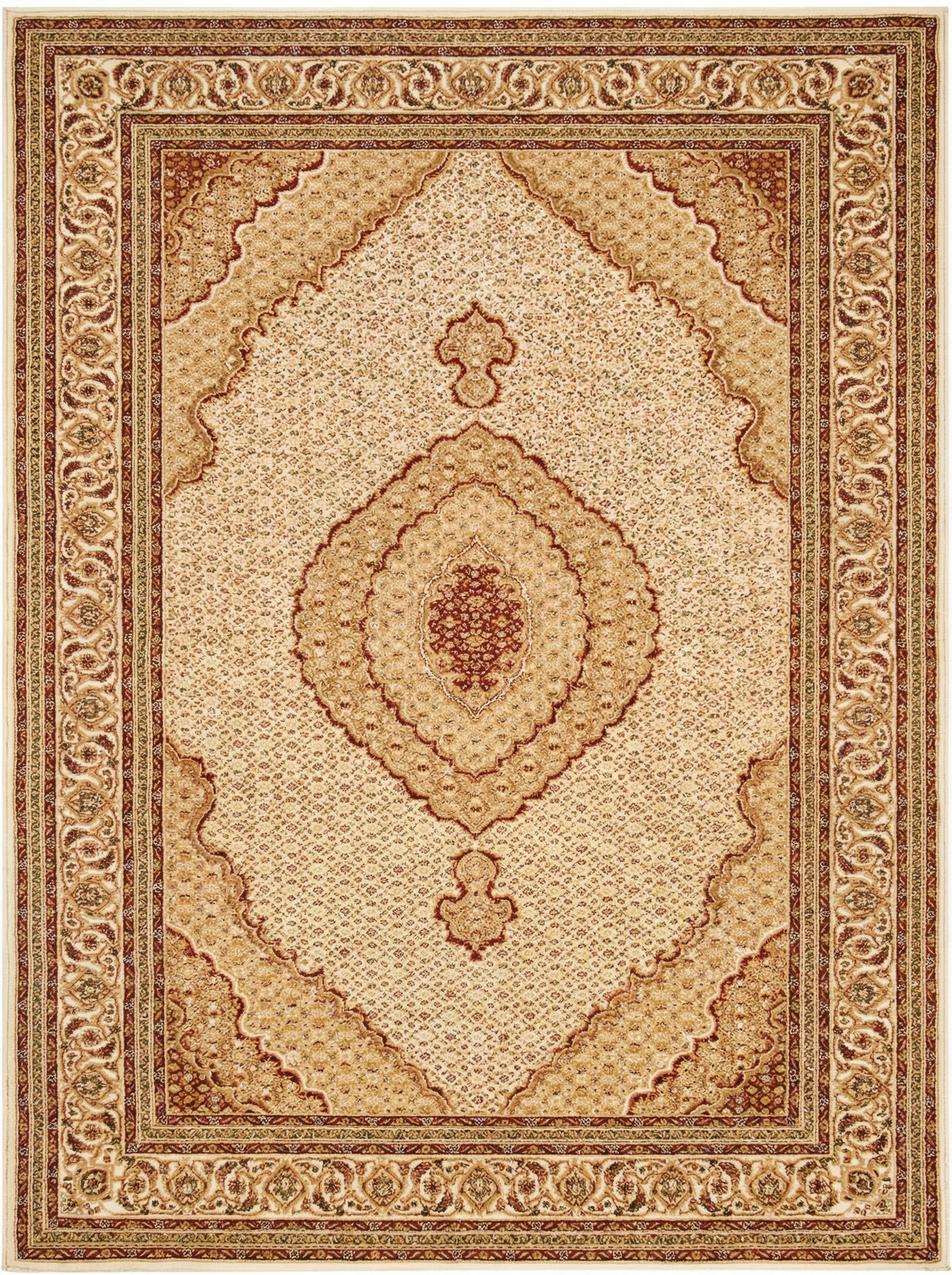 Faris Persian Medallion Traditional Beige and Cream Indoor Rug
