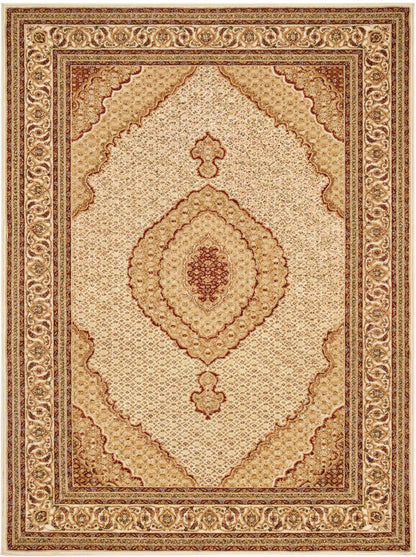 Faris Persian Medallion Traditional Beige and Cream Indoor Rug-1