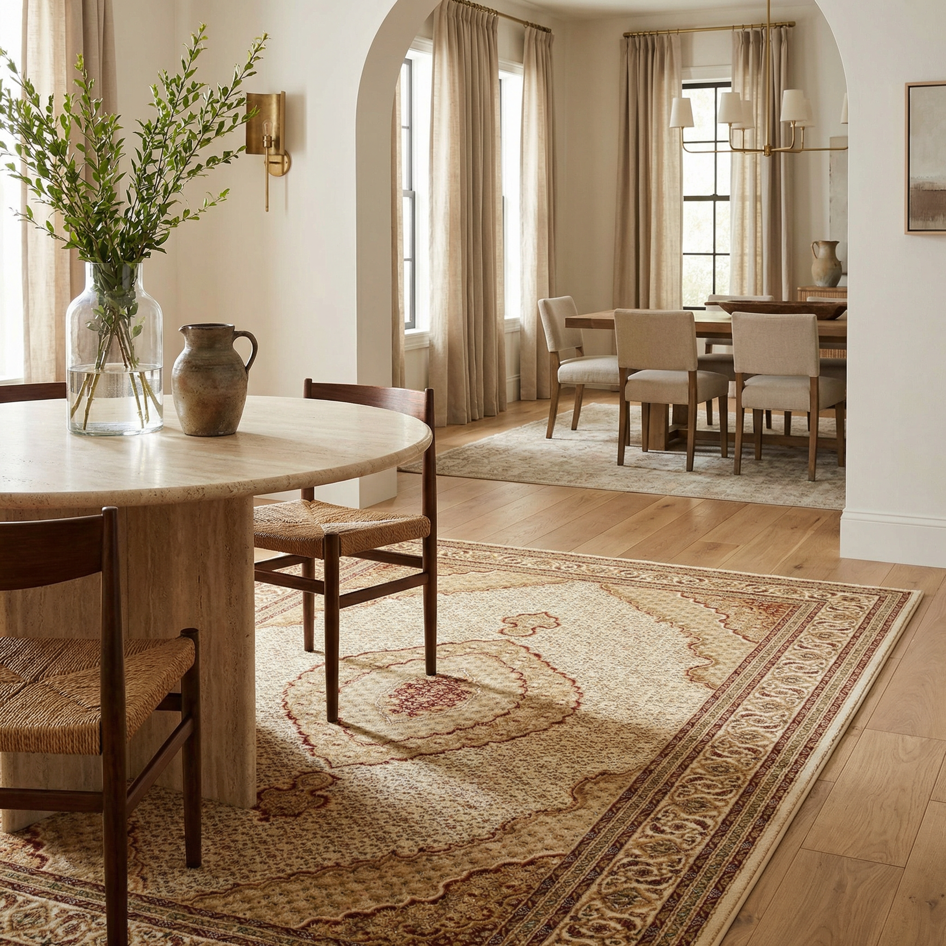 Faris Persian Medallion Traditional Beige and Cream Indoor Rug-7
