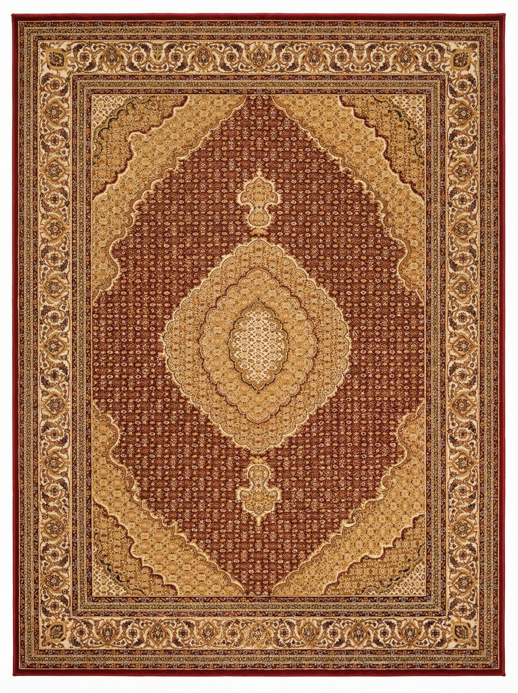 Faris Persian Medallion Traditional Red and Beige Indoor Rug-1