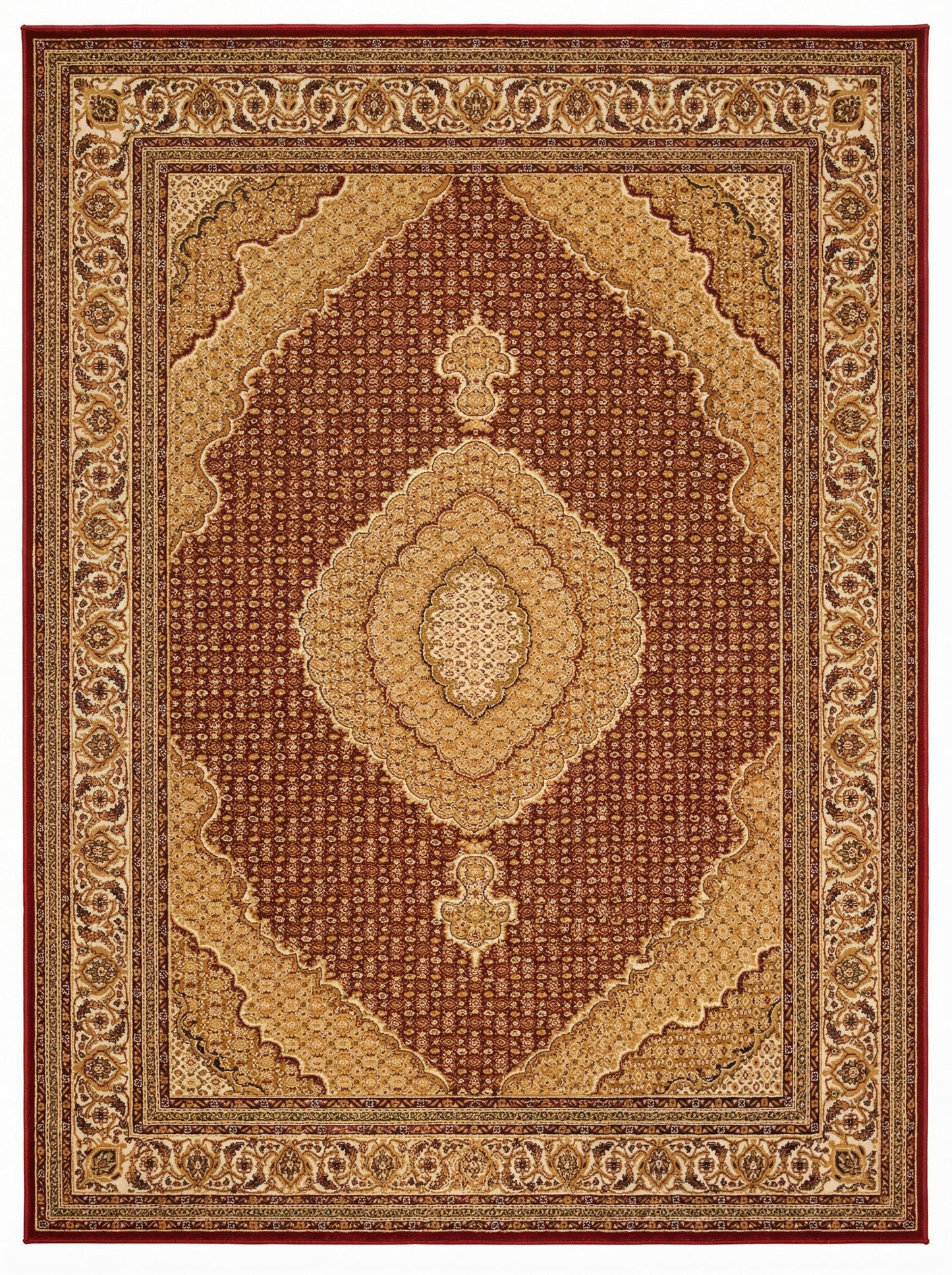 Faris Persian Medallion Traditional Red and Beige Indoor Rug-3