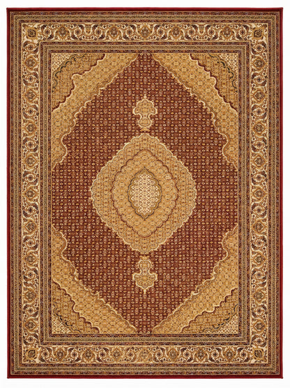 Faris Persian Medallion Traditional Red and Beige Indoor Rug-3