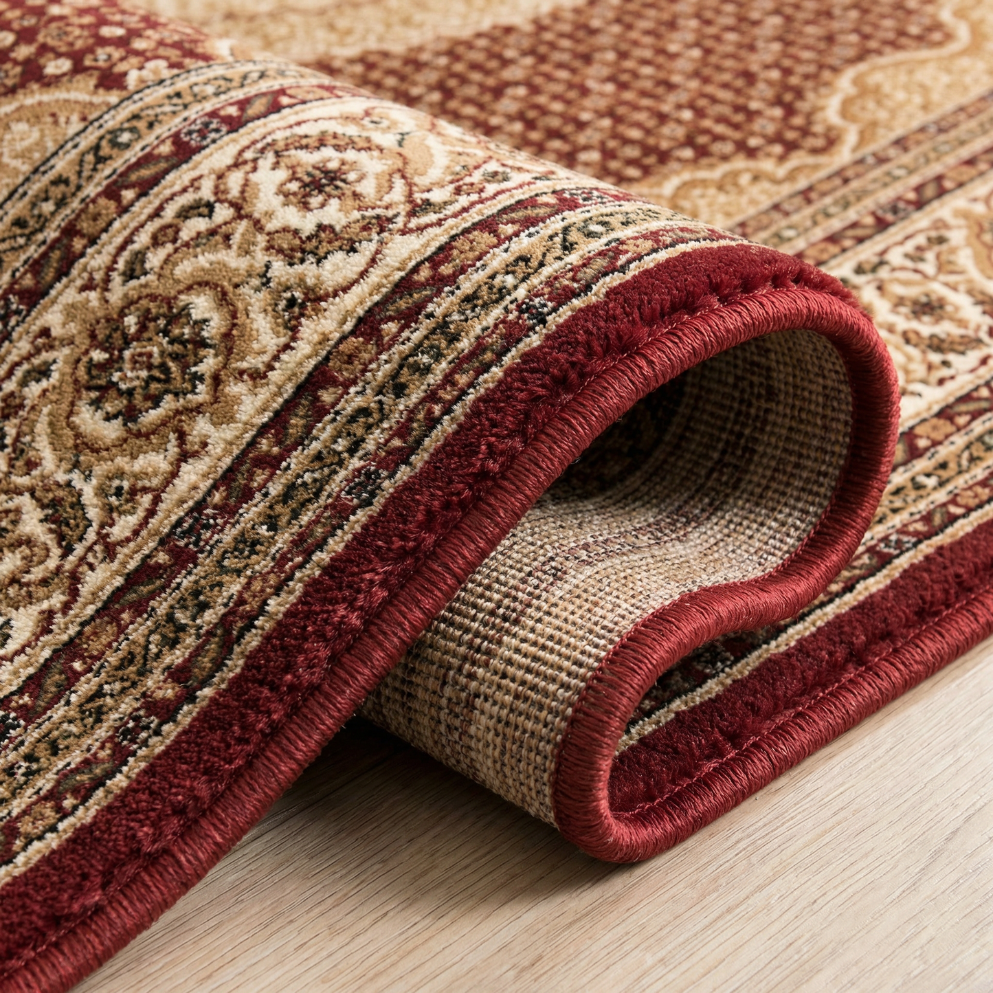 Faris Persian Medallion Traditional Red and Beige Indoor Rug-10