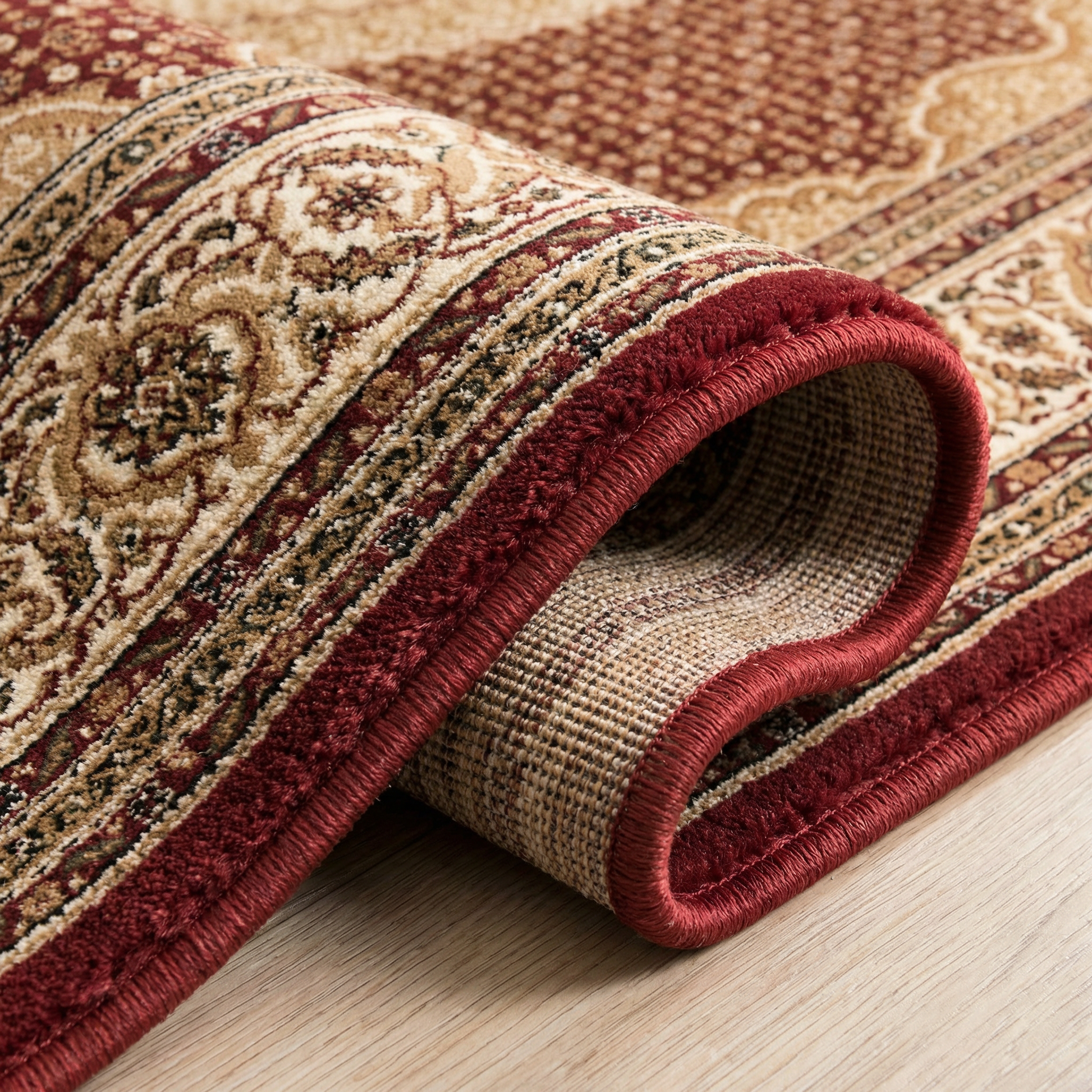 Faris Persian Medallion Traditional Red and Beige Indoor Rug-14