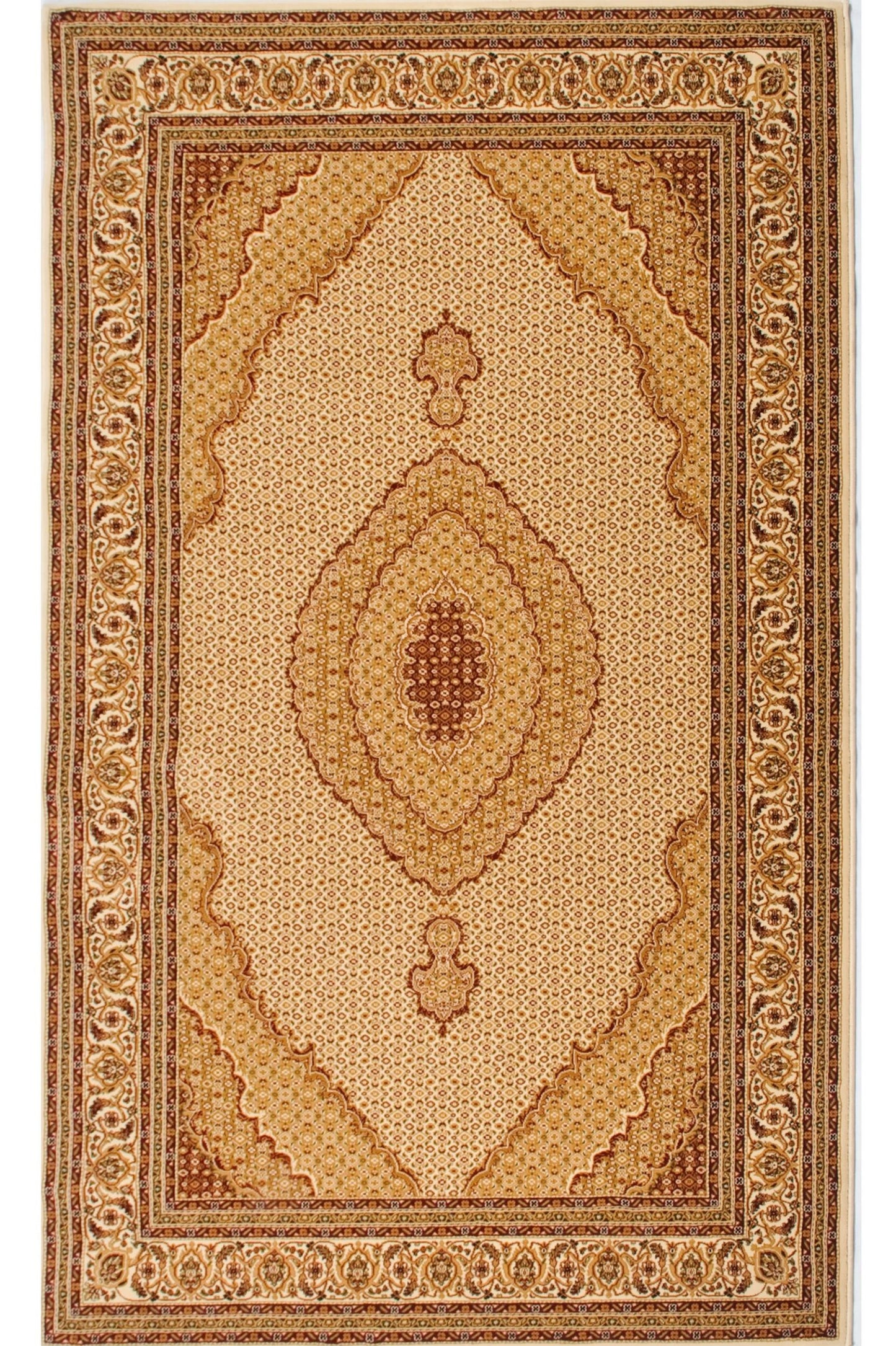 Tapis beige traditionnel marocain majestueux
