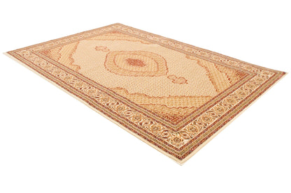 Tapis beige traditionnel marocain majestueux