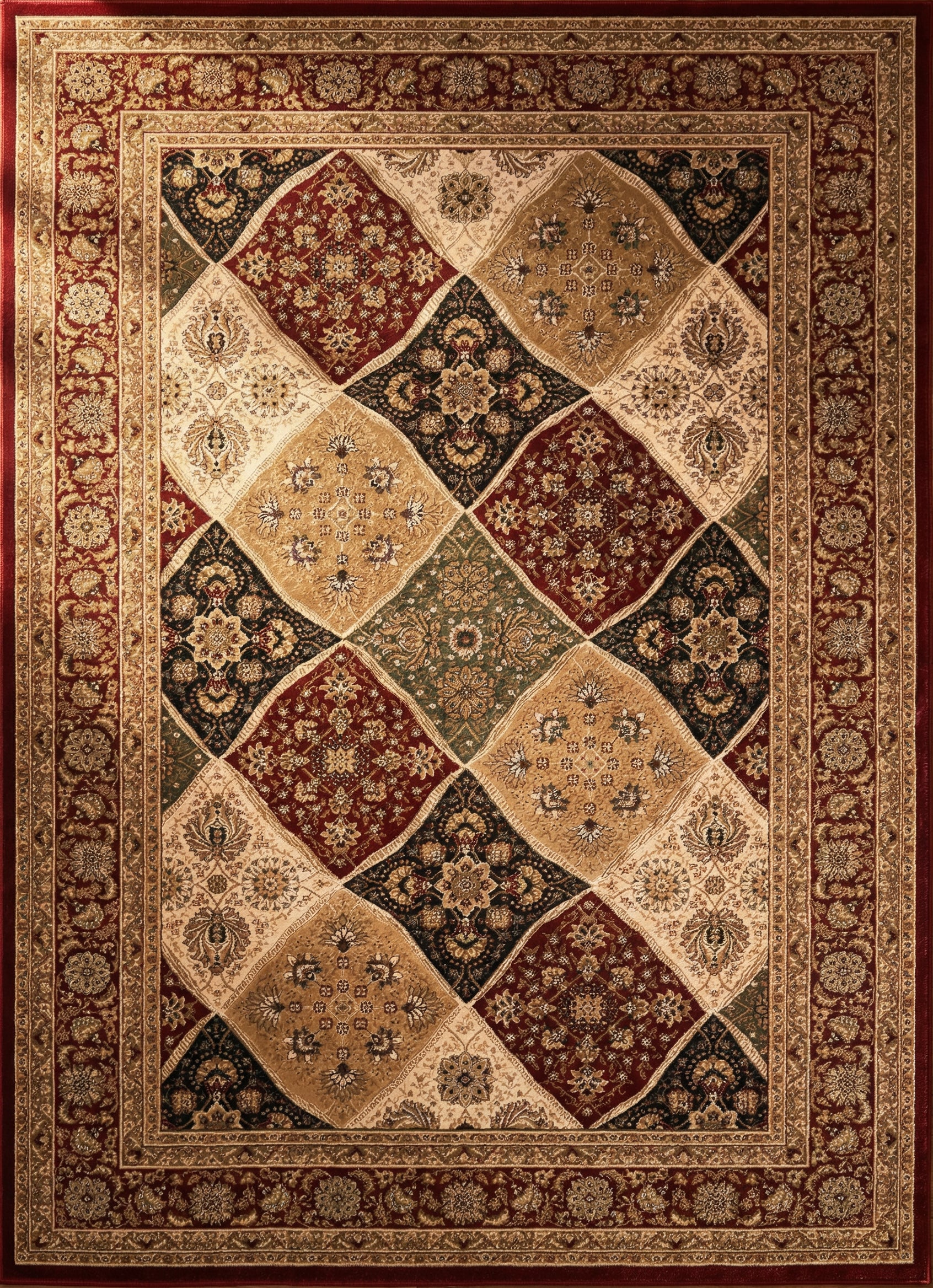 Aseel Persian Medallion Traditional Red and Black Indoor Rug-3