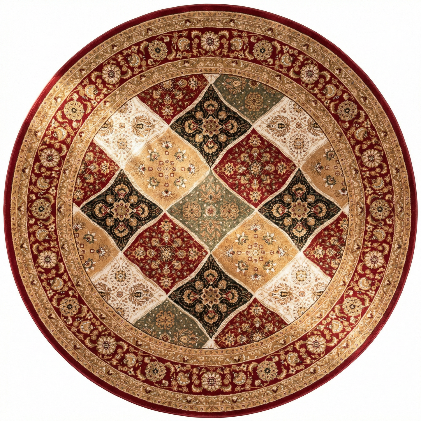 Aseel Persian Medallion Traditional Red and Black Indoor Rug-22