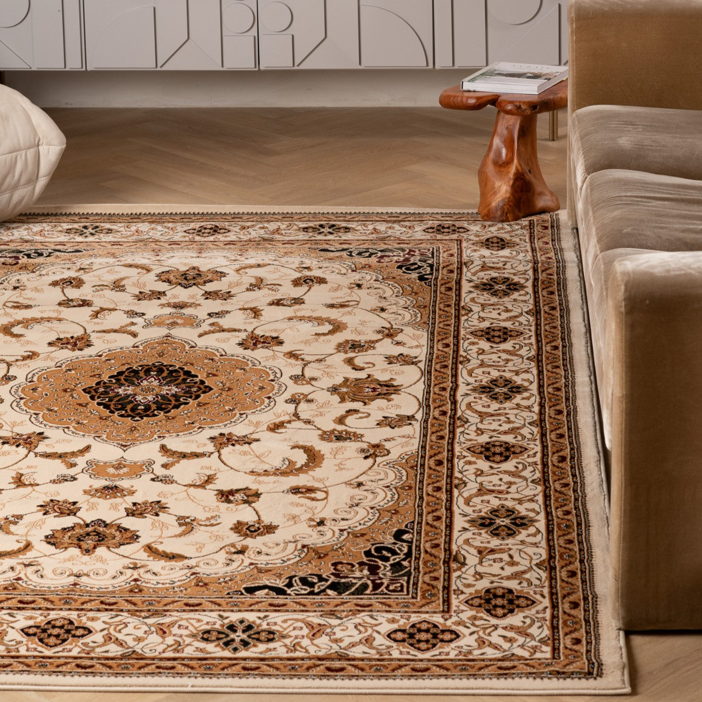 Majestic Persian Traditional Beige Rug