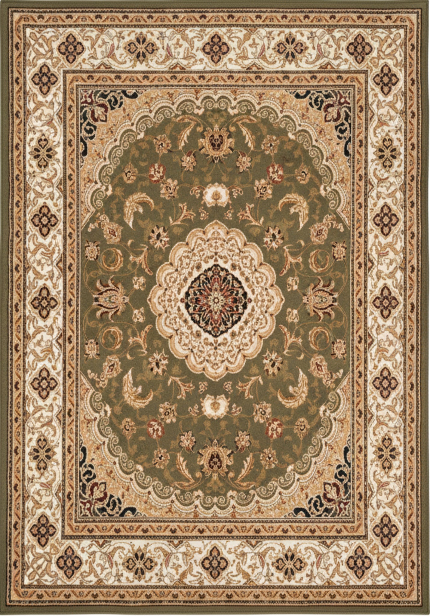 Majestic Persian Traditional Green Rug
