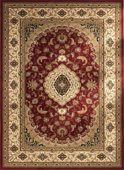 Rimal Persian Medallion Traditional Red and Beige Indoor Rug-1