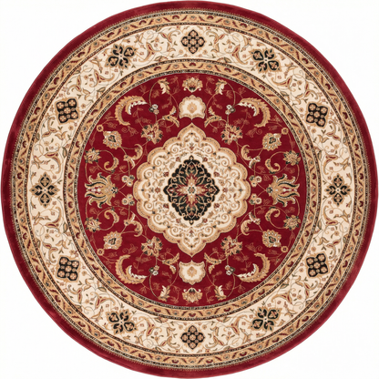 Rimal Persian Medallion Traditional Red and Beige Indoor Rug-14