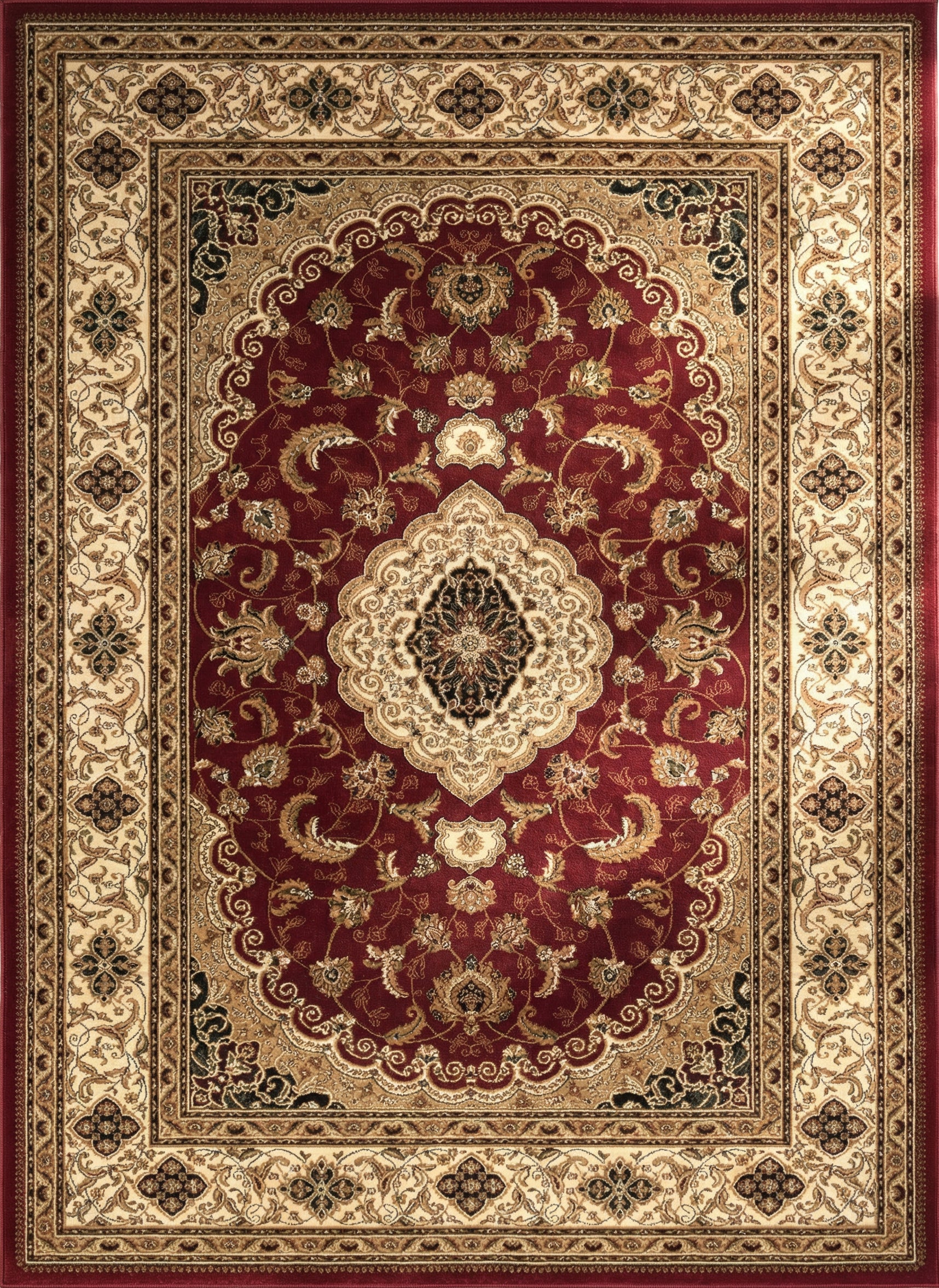Rimal Persian Medallion Traditional Red and Beige Indoor Rug-3