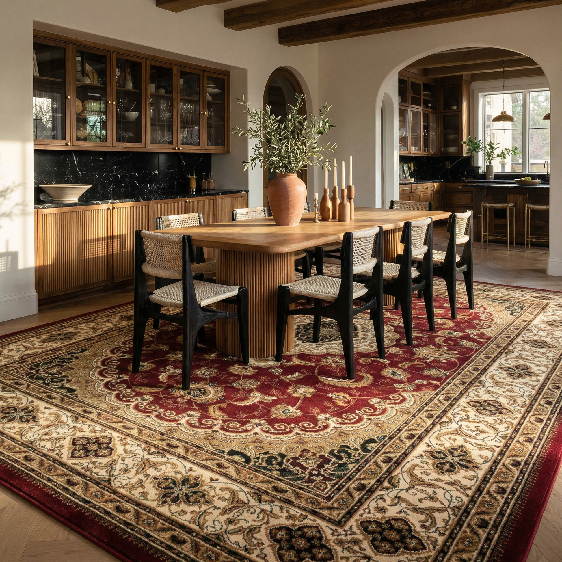 Rimal Persian Medallion Traditional Red and Beige Indoor Rug-9