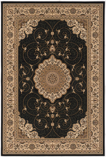 Majestic Persian Traditional Black Rug