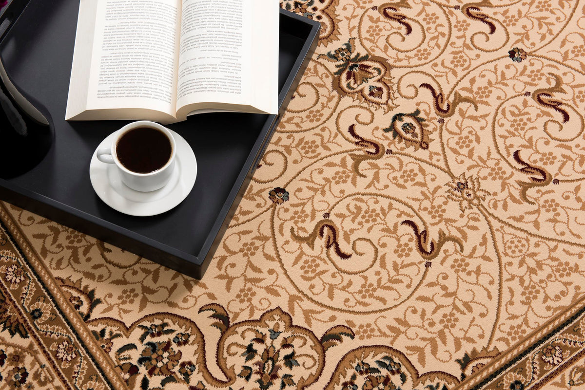 Rihab Persian Medallion Traditional Beige and Cream Indoor Rug