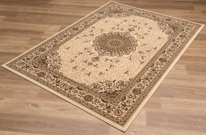 Rihab Persian Medallion Traditional Beige and Cream Indoor Rug