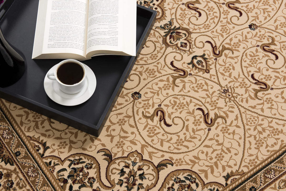 Rihab Persian Medallion Traditional Beige and Cream Indoor Rug