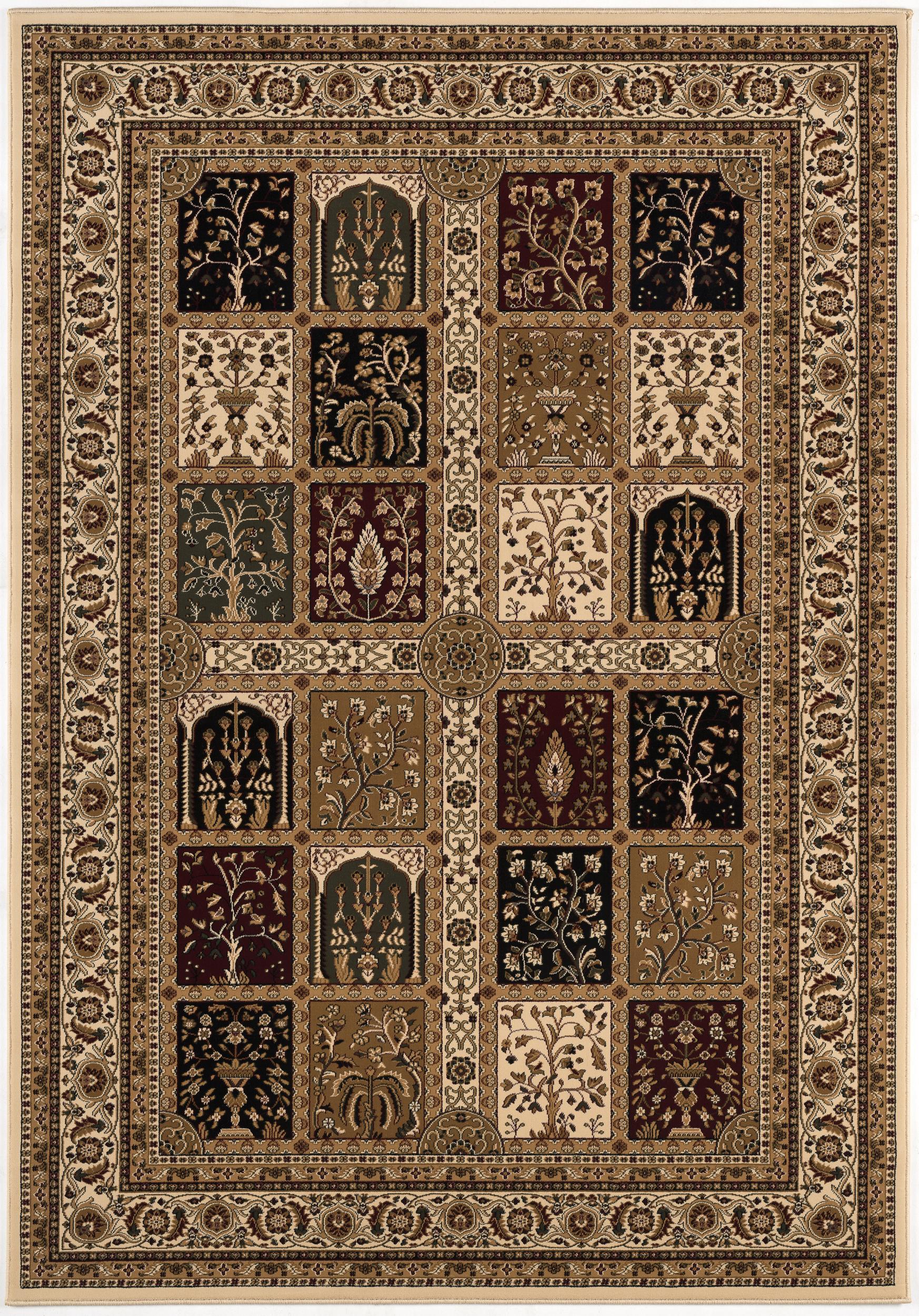 Jinan Persian Garden Traditional Beige and Red Indoor Rug-3